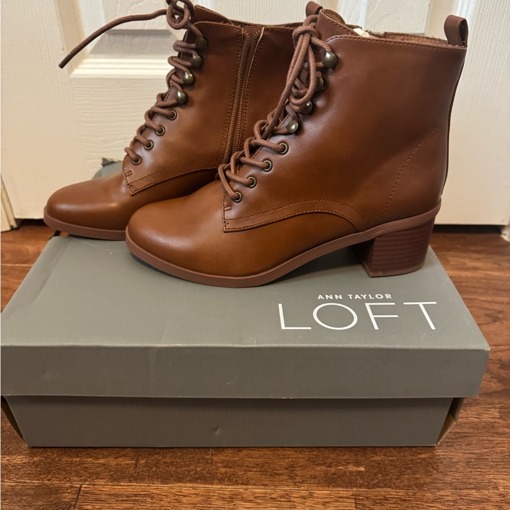 LOFT Women's Cognac Lace Up Boots